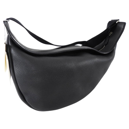 The Row Black Leather Slouchy Banana Bag