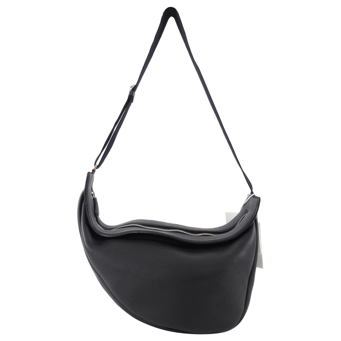 The Row Black Leather Slouchy Banana Bag