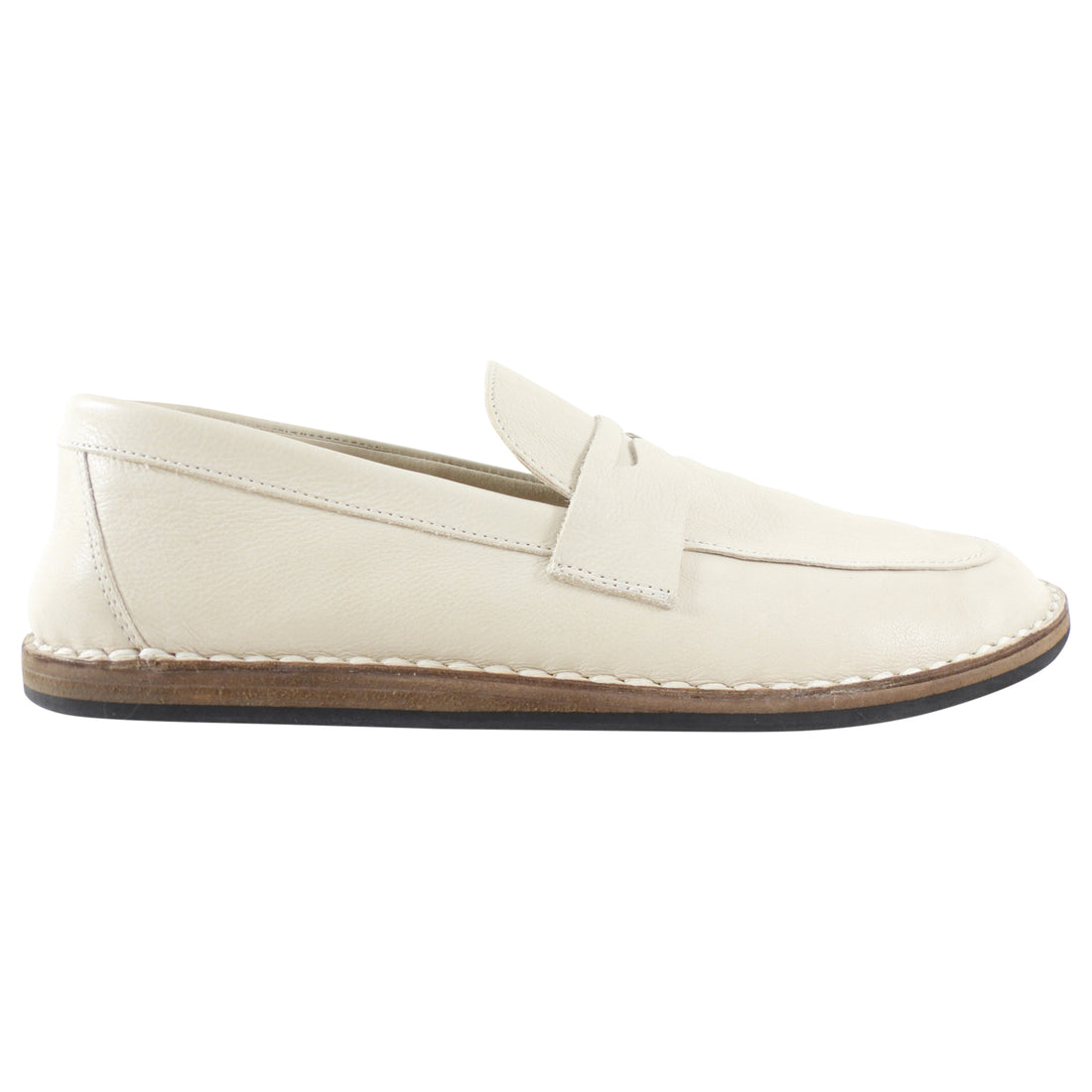 The Row Ivory Leather Cary Loafers - 37 / 37.5