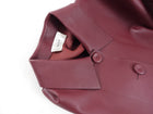 The Row Burgundy Leather Frim Jacket - XS / S