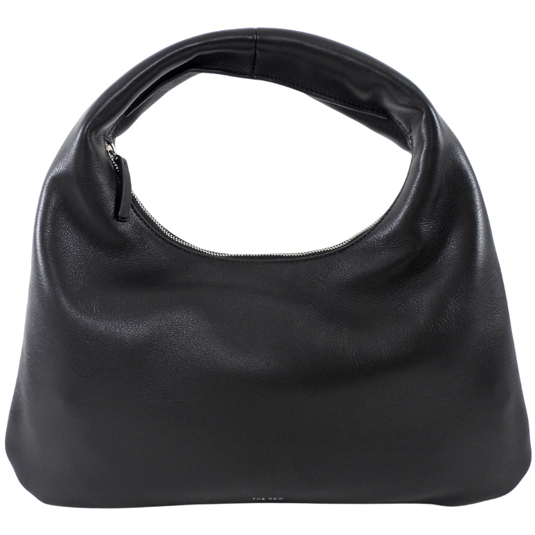 The Row Black Leather Small Everyday Shoulder Bag