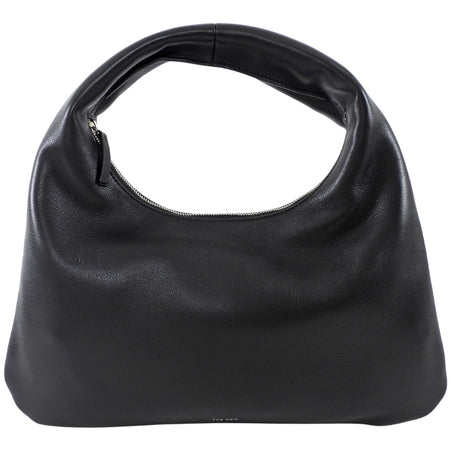 The Row Black Leather Small Everyday Shoulder Bag