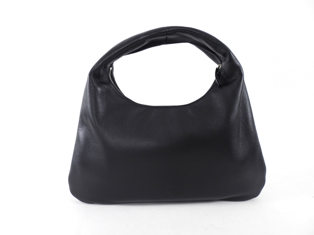 The Row Black Leather Small Everyday Shoulder Bag