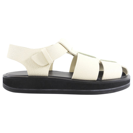 The Row Ivory Leather The Fisherman Sandals - 38