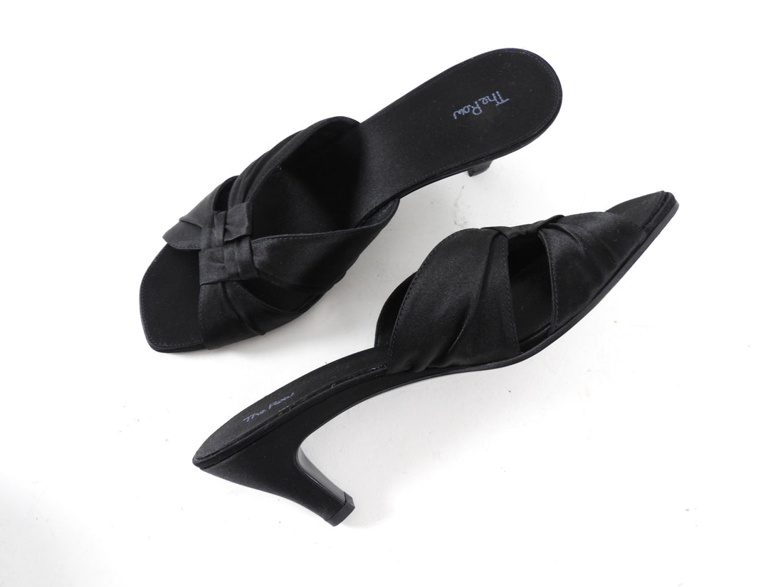 The Row Black Satin The Knot Pump - 37