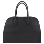 The Row Black Matte Grained Leather Soft Margaux 15 Tote Bag