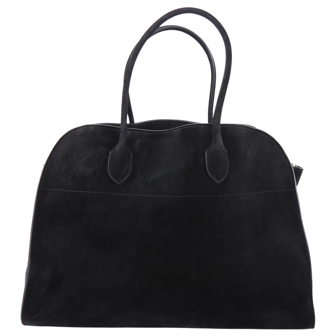 The Row Black Suede Soft Margaux 17 Tote Bag