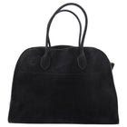 The Row Black Suede Soft Margaux 17 Tote Bag