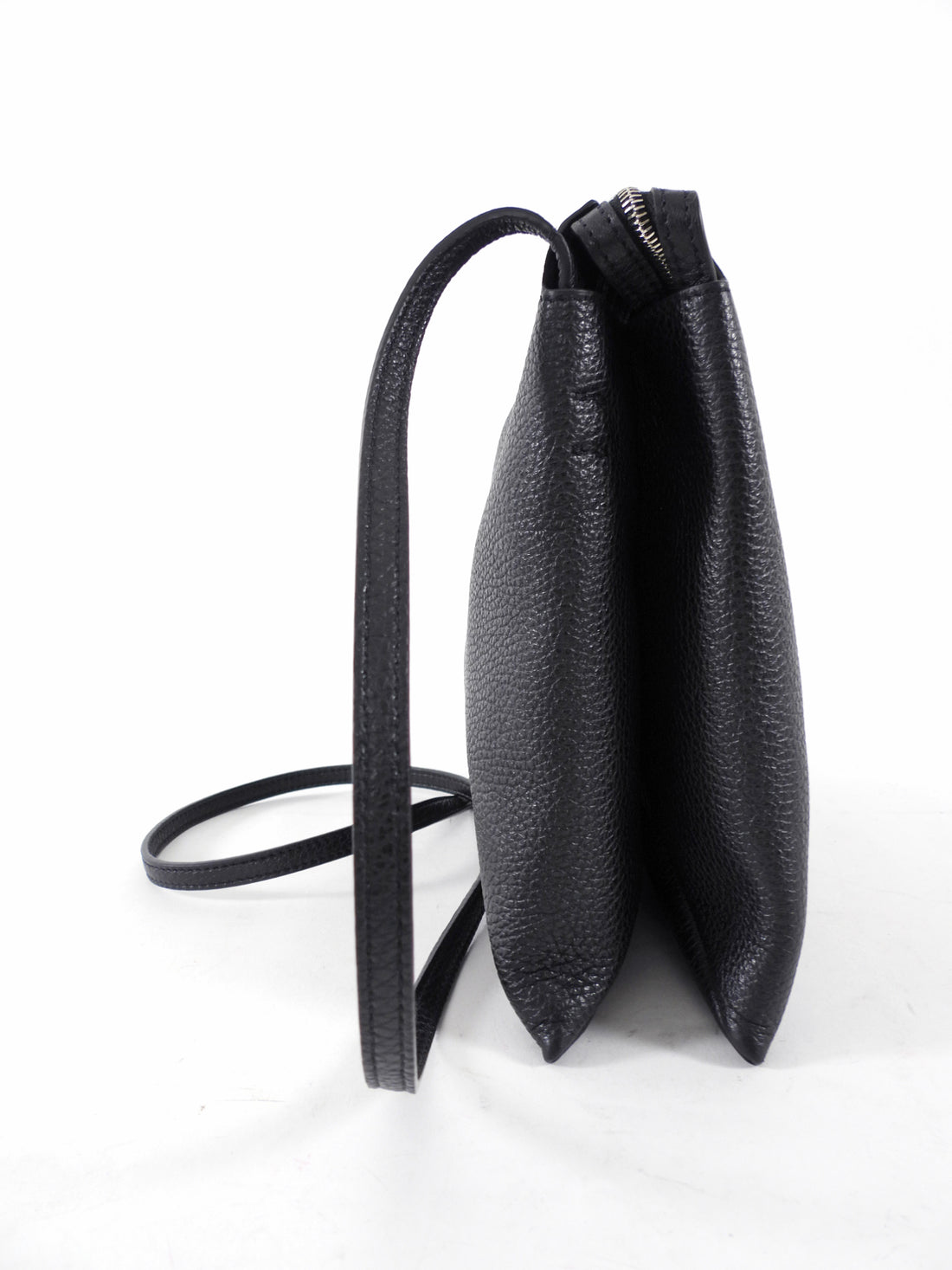 The Row Black Grained Leather Nu Twin Crossbody Bag