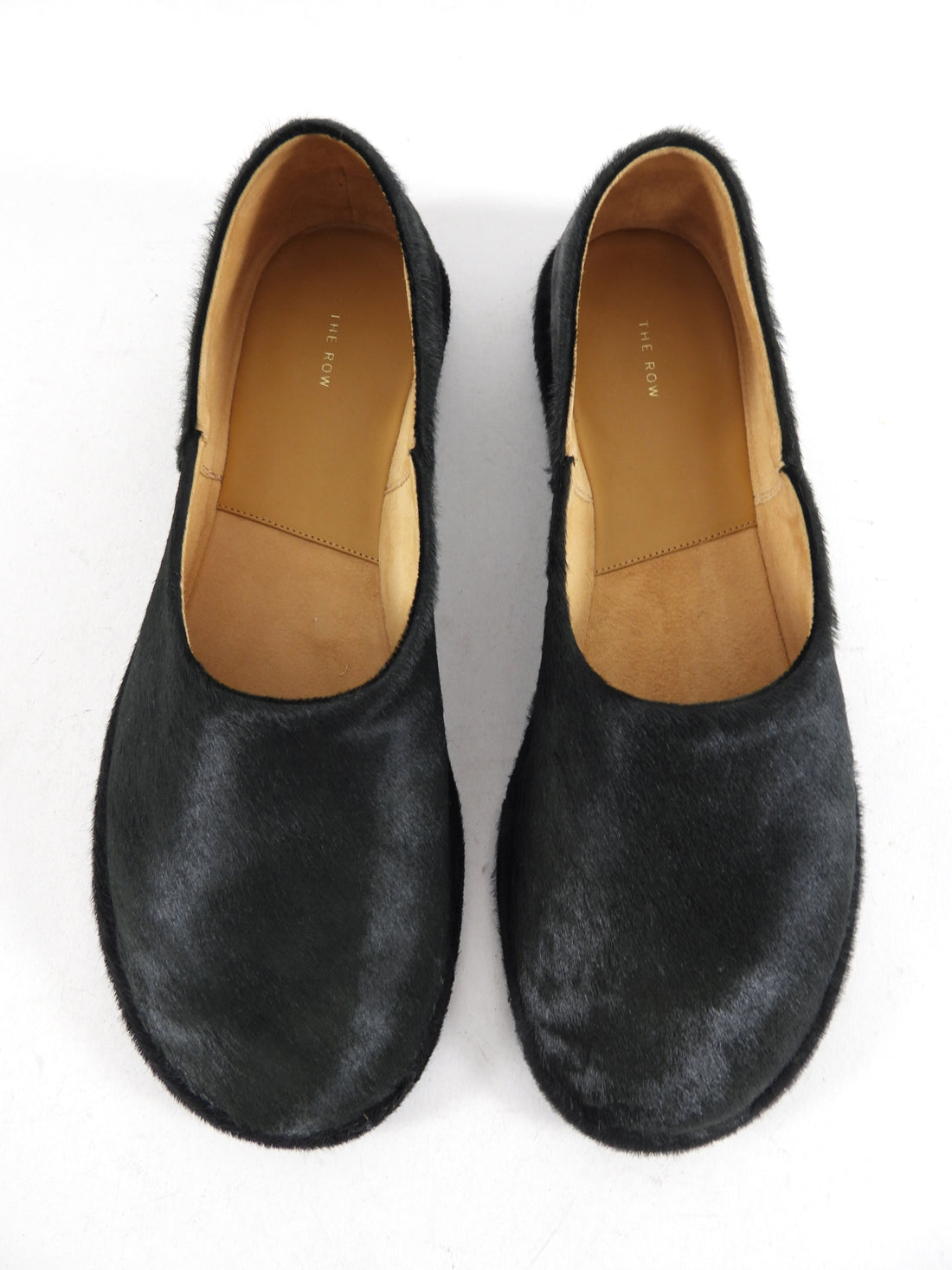 The Row Canal Black Pony Hide Flat Shoes - 37