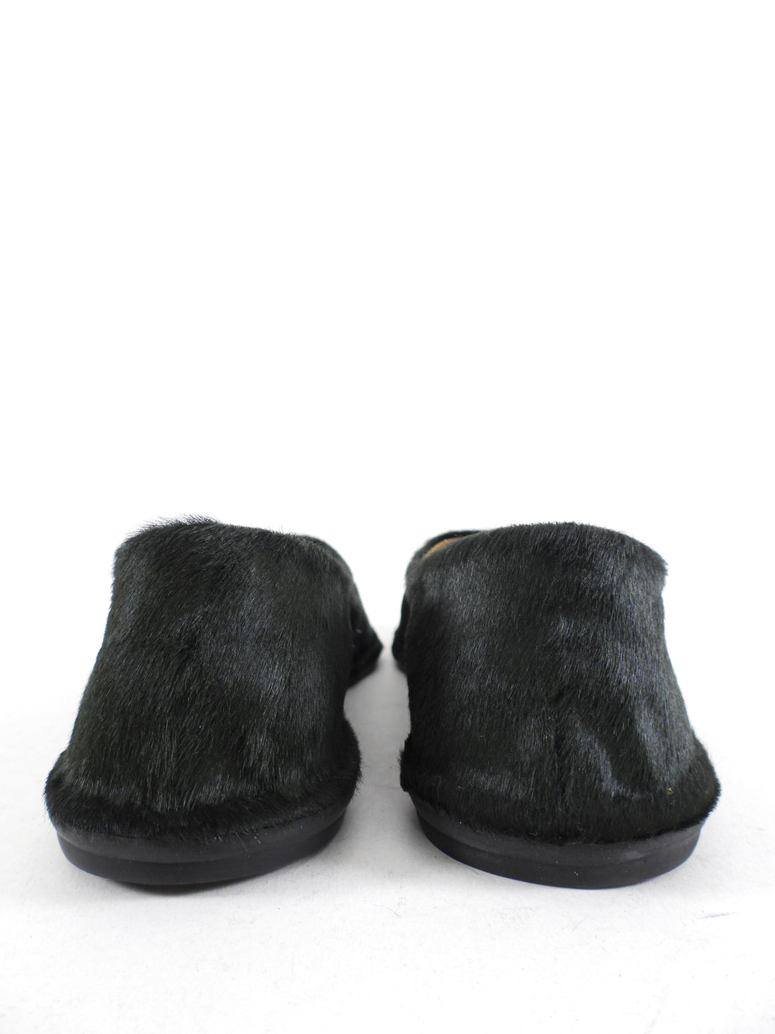 The Row Canal Black Pony Hide Flat Shoes - 37