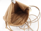 The Row Angy Leather Drawstring Bag - Cream (tan)