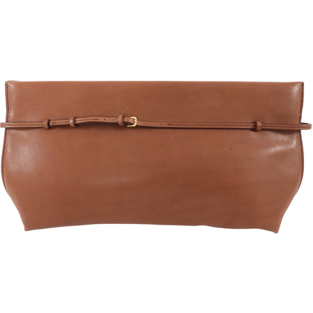 The Row Brown Soft Calfskin Sienna Clutch Bag