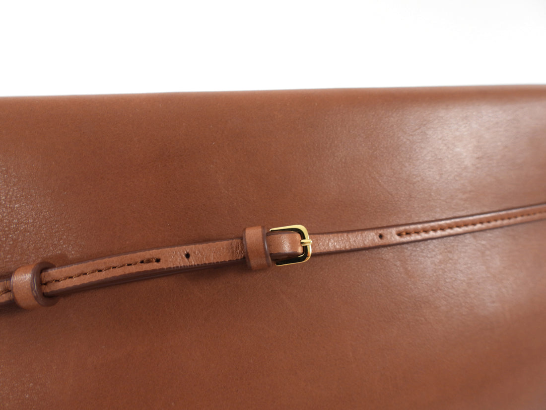 The Row Brown Soft Calfskin Sienna Clutch Bag