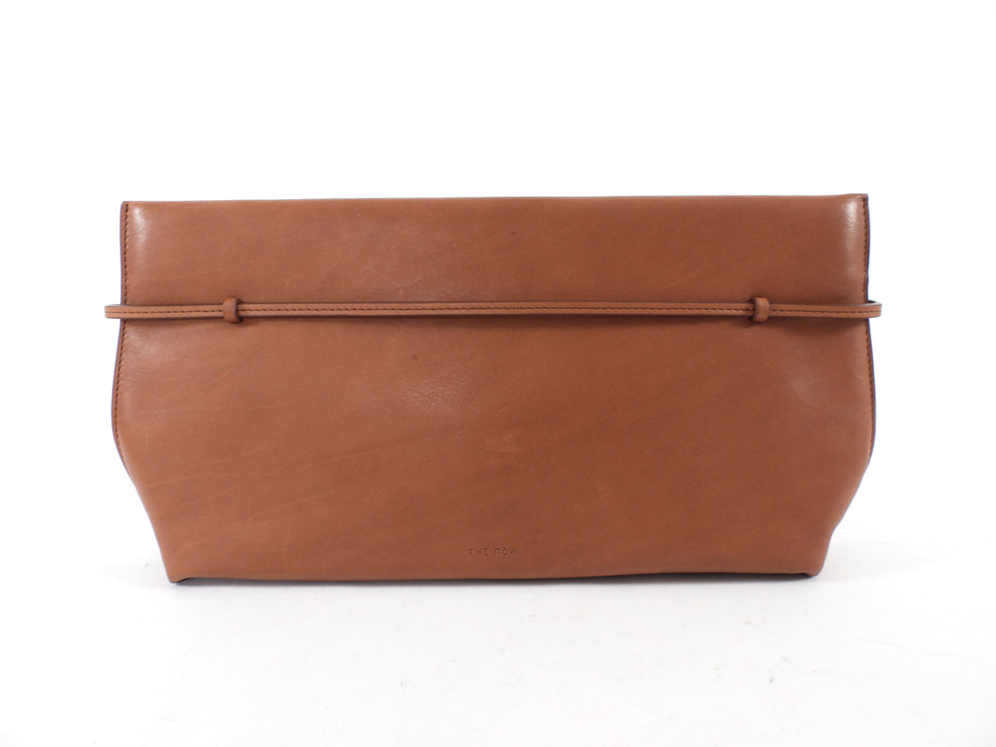 The Row Brown Soft Calfskin Sienna Clutch Bag
