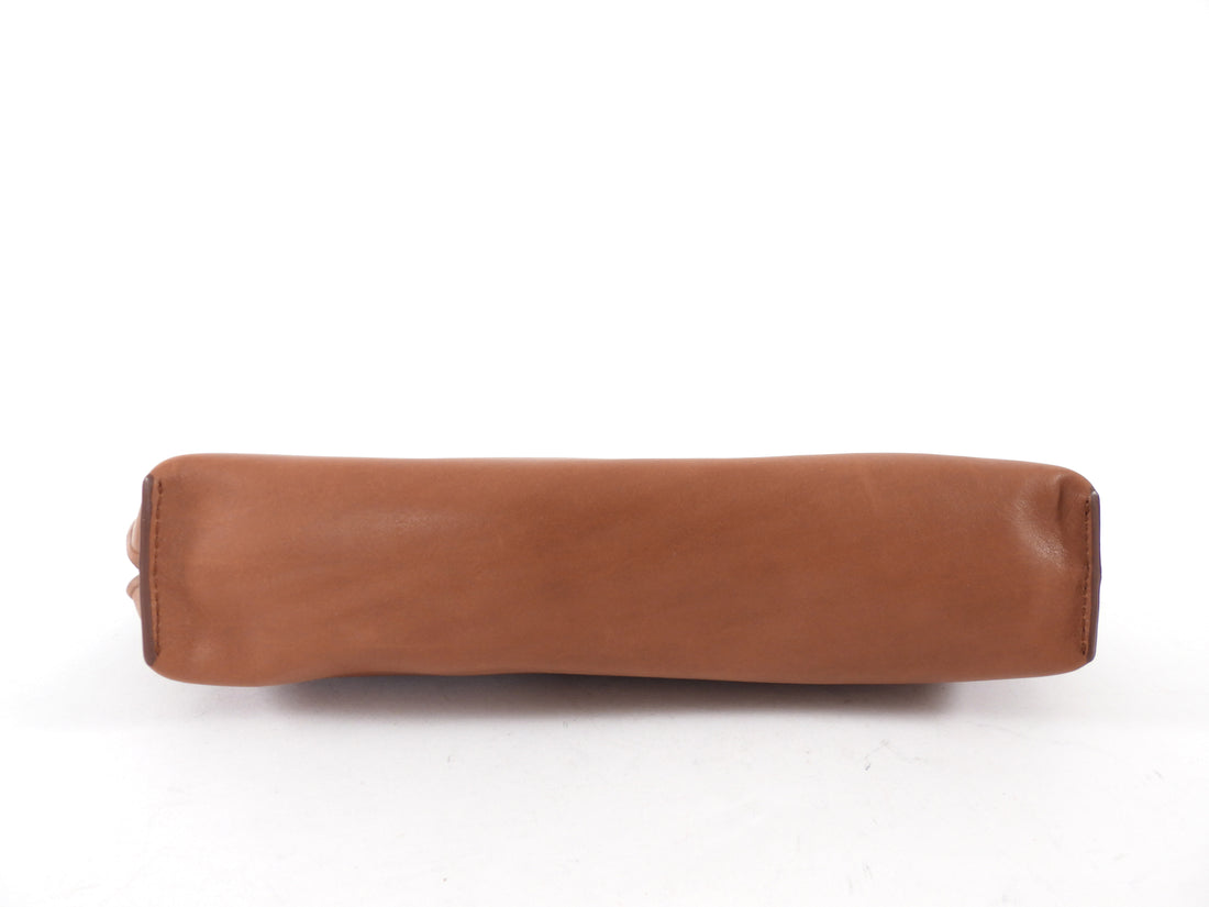 The Row Brown Soft Calfskin Sienna Clutch Bag