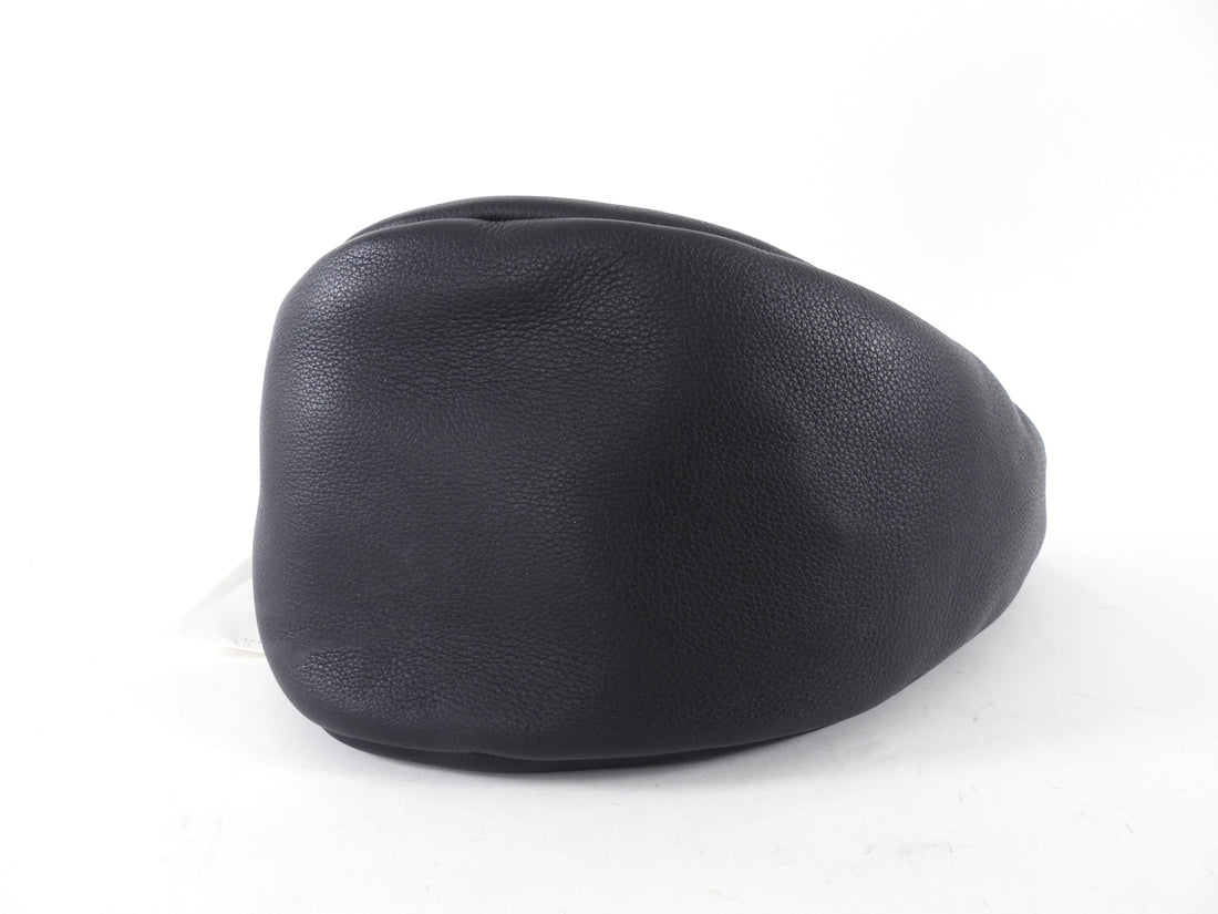 The Row Black Leather Slouchy Banana Bag