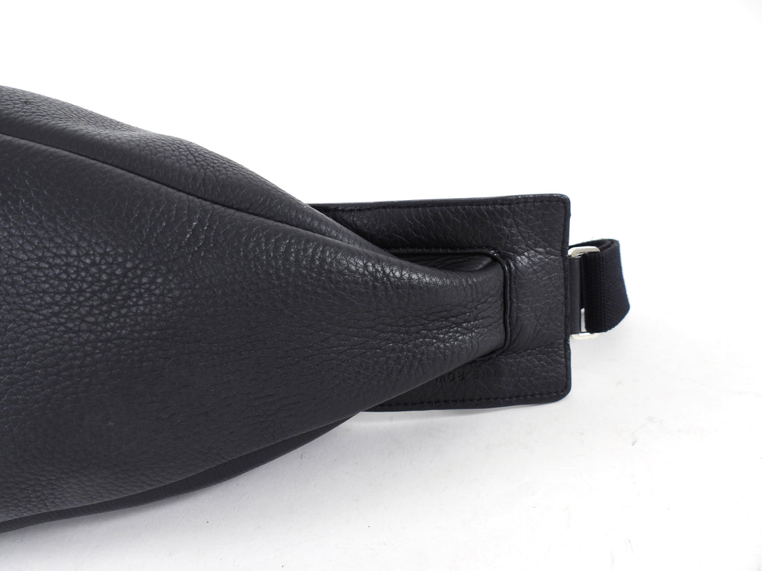 The Row Black Leather Slouchy Banana Bag