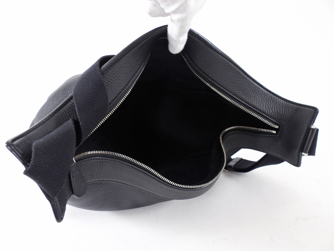 The Row Black Leather Slouchy Banana Bag