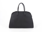 The Row Black Matte Grained Leather Soft Margaux 15 Tote Bag