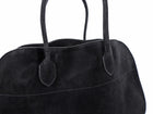 The Row Black Suede Soft Margaux 17 Tote Bag