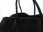 The Row Black Suede Soft Margaux 17 Tote Bag