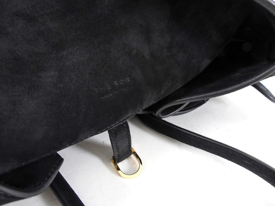 The Row Black Suede Soft Margaux 17 Tote Bag