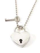 Tiffany & Co. 925 Sterling Silver Heart Padlock and Key on Chain