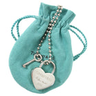 Tiffany & Co. 925 Sterling Silver Heart Padlock and Key on Chain