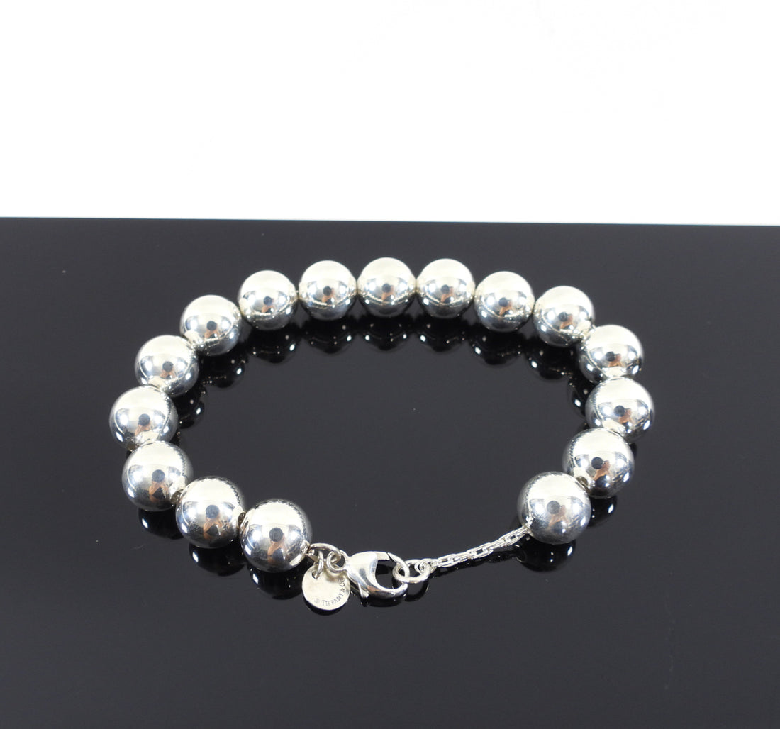 Tiffany & Co. Sterling Silver 10mm Ball Bead Bracelet – I MISS YOU VINTAGE