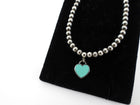 Tiffany & Co. Blue Heart Sterling Silver Bead Charm Bracelet