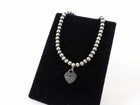 Tiffany & Co. Blue Heart Sterling Silver Bead Charm Bracelet