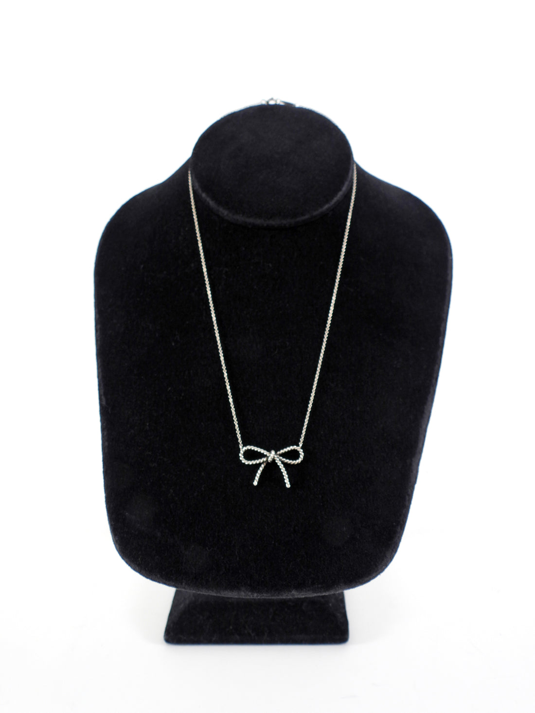 Tiffany & Co. Sterling Silver Bow Pendant Necklace