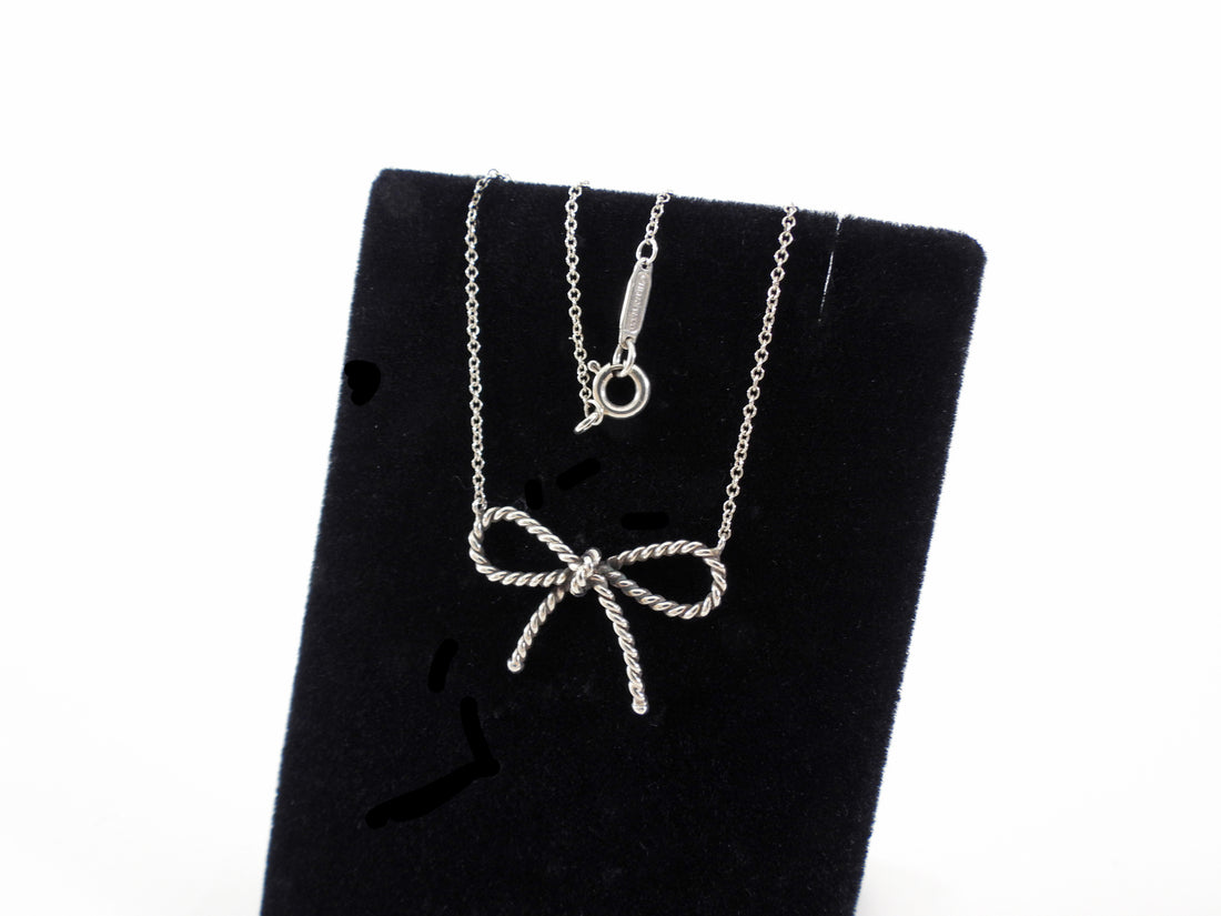 Tiffany & Co. Sterling Silver Bow Pendant Necklace