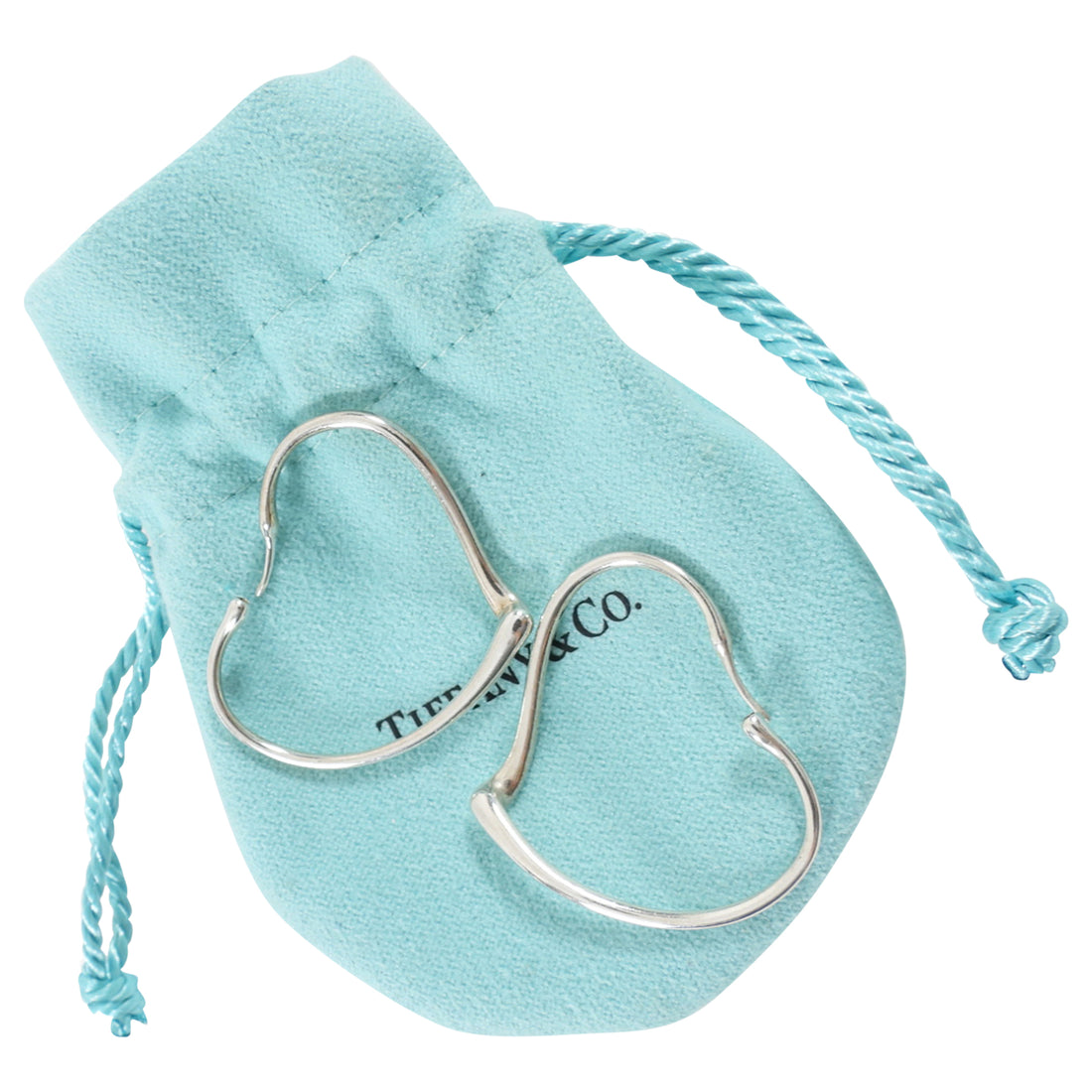 Tiffany & Co. x Elsa Peretti Medium Open Heart Sterling Silver Hoop Earrings