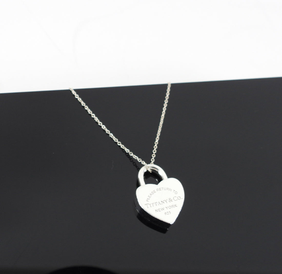 Tiffany Sterling Silver Heart Padlock Necklace