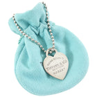Tiffany & Co.  Sterling Silver Heart Tag Bathtub Chain Long Necklace