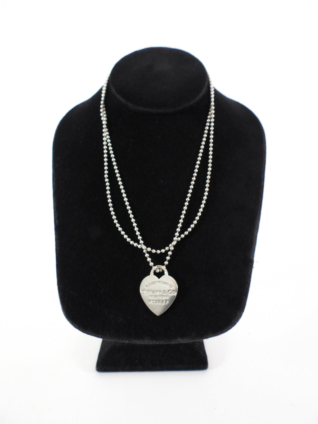 Tiffany & Co.  Sterling Silver Heart Tag Bathtub Chain Long Necklace