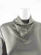 Tiffany & Co. Sterling Silver Open Heart Lariat Station Necklace