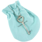 Tiffany & Co.  Sterling Silver Key with Blue Enamel Heart Long Necklace