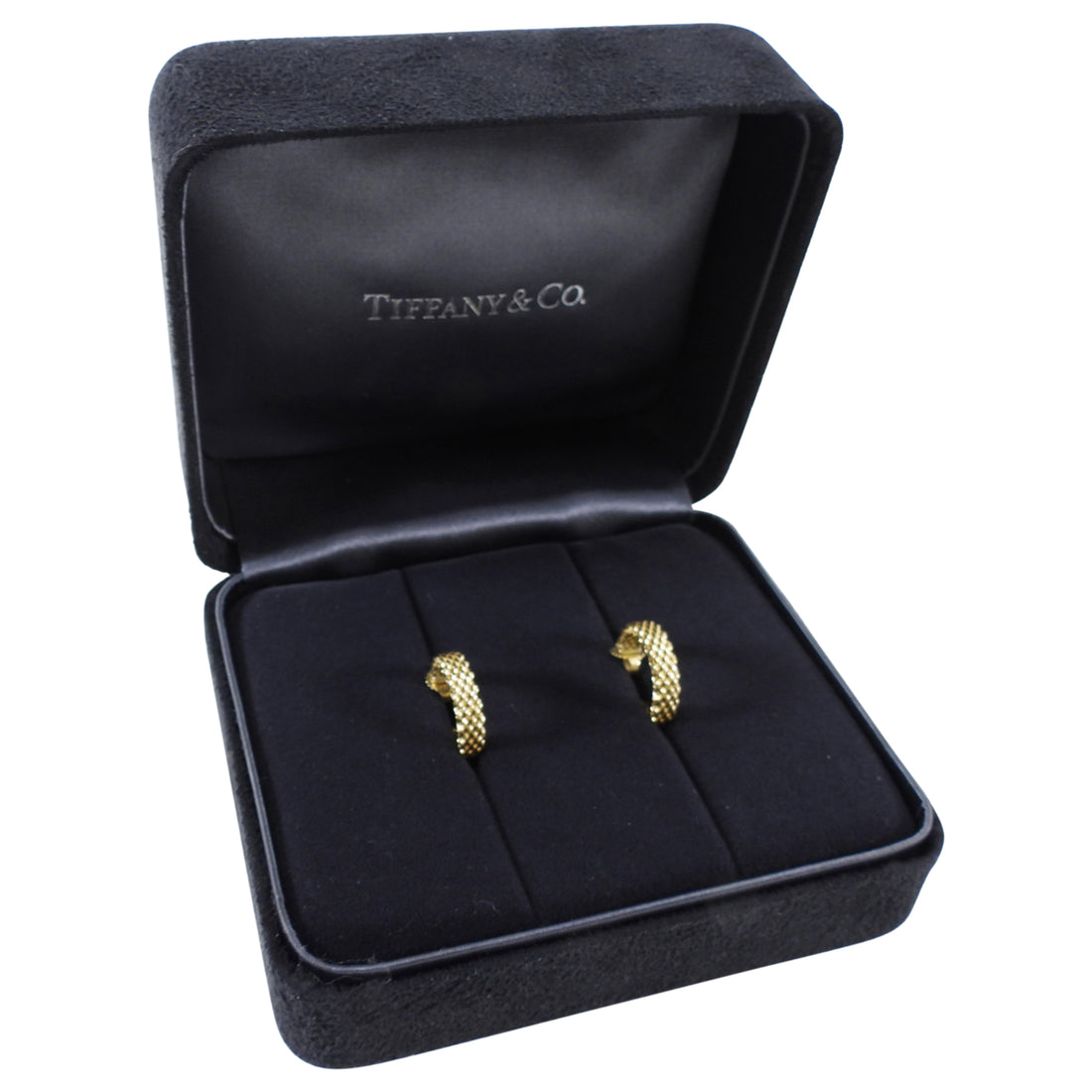Tiffany & Co. 18k Yellow Gold Mesh Small Somerset Hoop Earrings