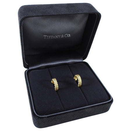 Tiffany & Co. 18k Yellow Gold Mesh Small Somerset Hoop Earrings