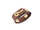 Tod's Brown Leather Grommet Bracelet