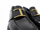 Tod's Black Leather T-Plaque Block Heel Slip on Loafers - 35.5