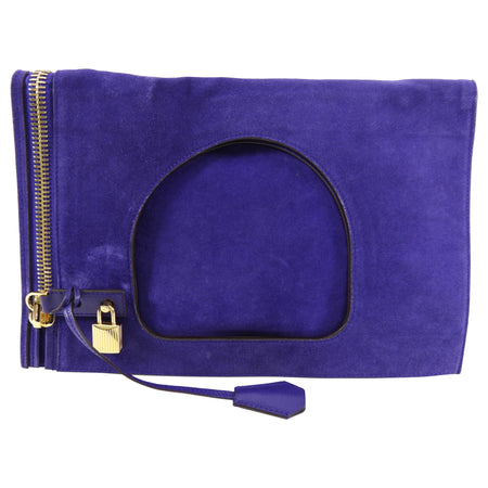 Tom Ford Purple Suede Alix Tote / Clutch Bag