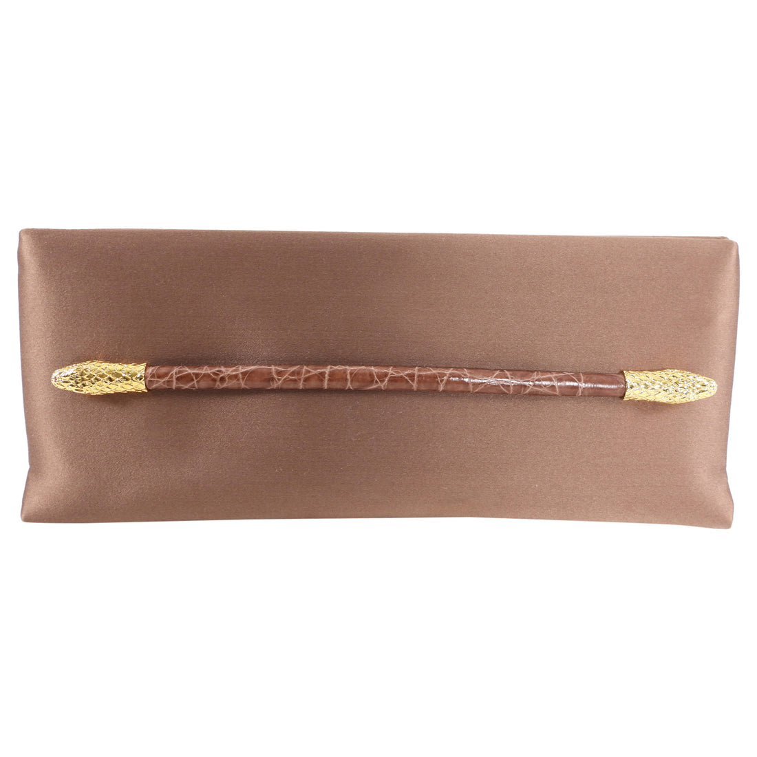 Tom Ford Brown Satin Snake Design Long Clutch Bag