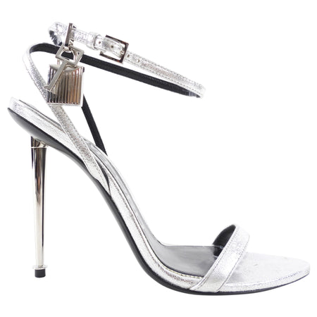 Tom Ford Silver Metallic Padlock Sandals - 37.5