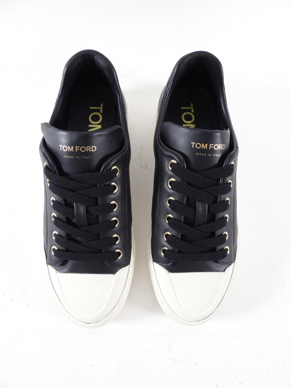 Tom Ford Black Leather and Rubber City Low Sneakers - 36 / 36.5