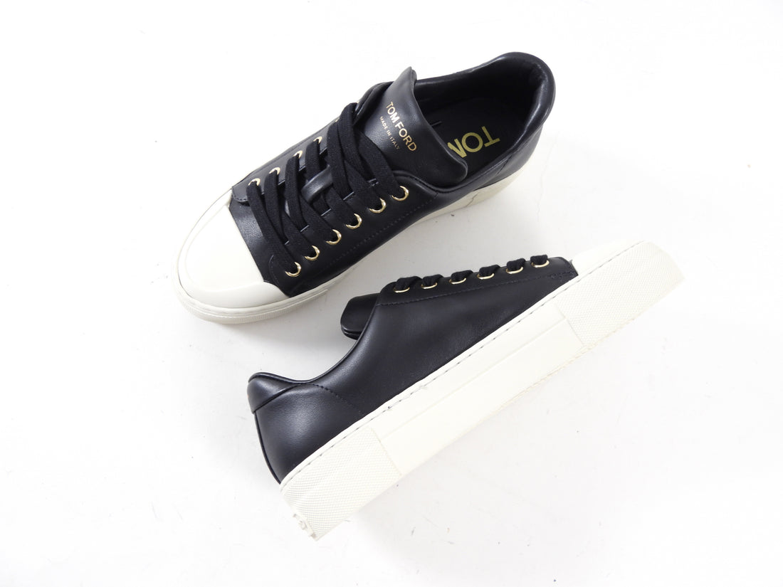 Tom Ford Black Leather and Rubber City Low Sneakers - 36 / 36.5