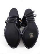 Tom Ford Black 115mm Raffia Wedge Wrap Lock Sandals - 39.5